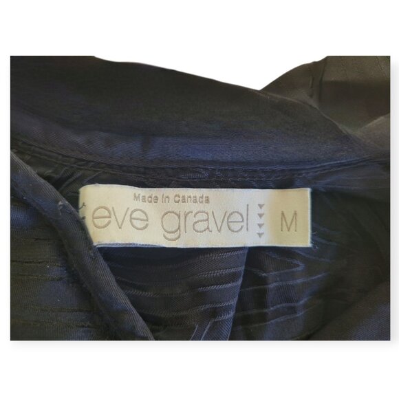 Eve Gravel black textured high-neck black jacquard hi-low batwing blouse size M - Picture 7 of 11
